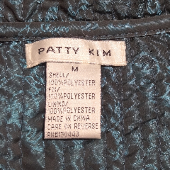 Patty Kim Womens Vintage Floral Quilted Reversible Button Front Jacket Medium - Picture 8 of 8